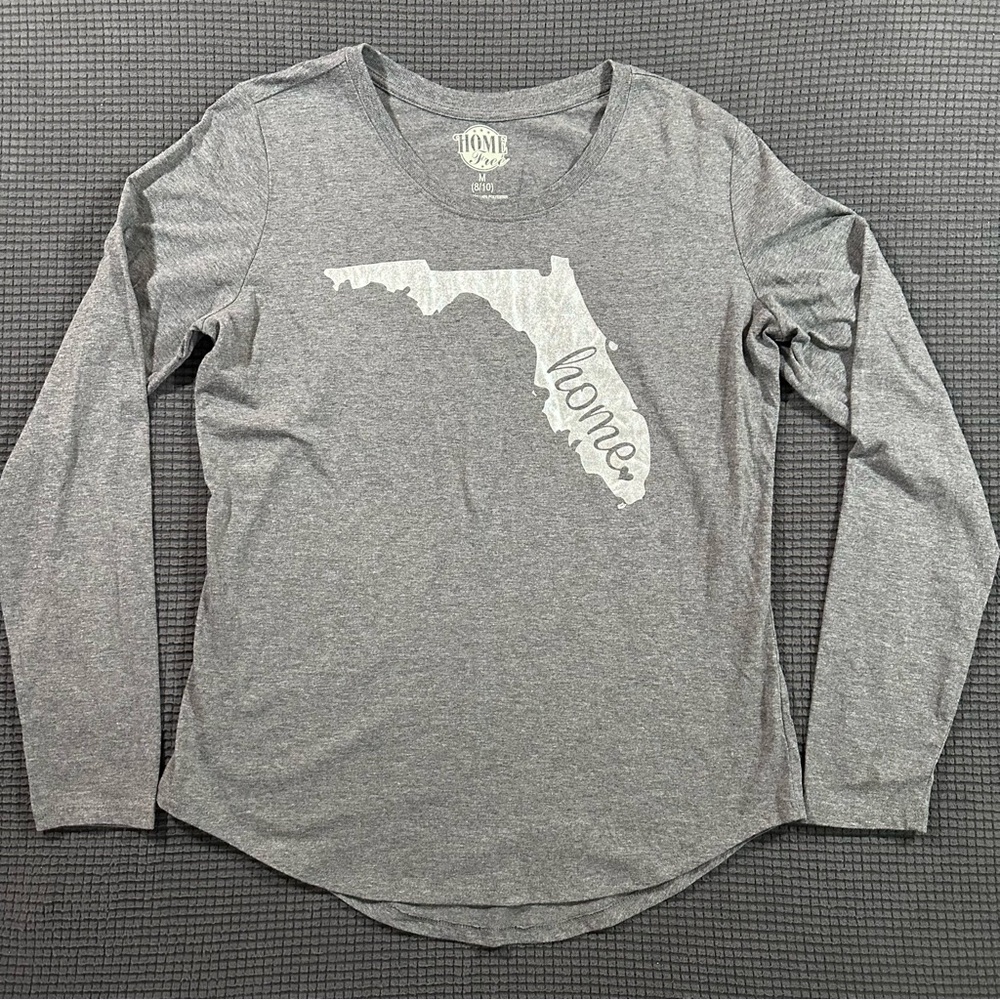 Home Free Florida Home Long Sleeve Gray Shirt Womens Medium